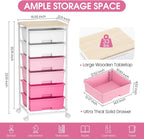 6-Drawer Craft Organiser Trolley Cart with Wooden Top