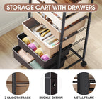 6-Drawer Craft Organiser Trolley Cart with Wooden Top