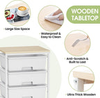 6-Drawer Craft Organiser Trolley Cart with Wooden Top