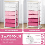 6-Drawer Craft Organiser Trolley Cart with Wooden Top