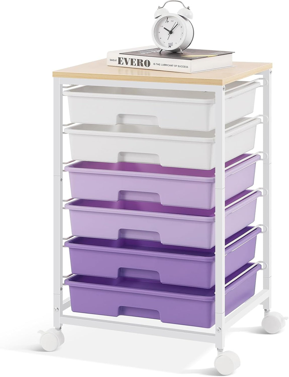 6 Drawers Storage Trolley Rolling Cart with Drawer