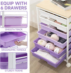 6 Drawers Storage Trolley Rolling Cart with Drawer