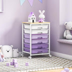 6 Drawers Storage Trolley Rolling Cart with Drawer