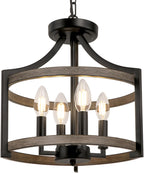 6- Farmhouse Chandelier Rustic Metal Lantern