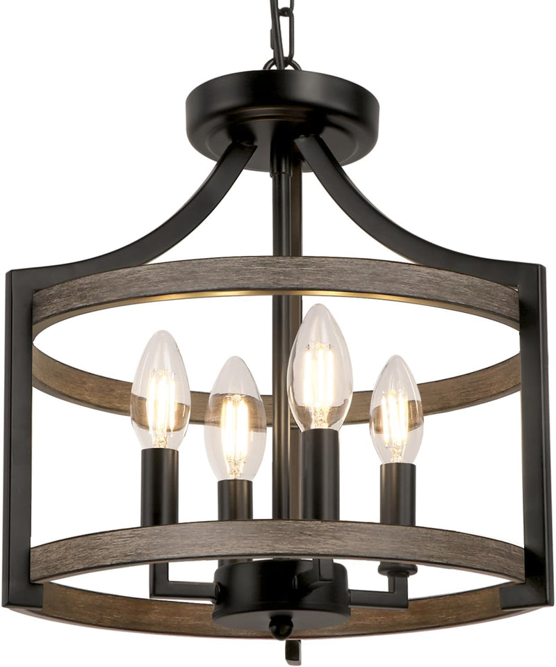 6- Farmhouse Chandelier Rustic Metal Lantern