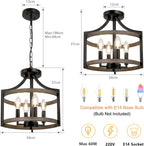 6- Farmhouse Chandelier Rustic Metal Lantern