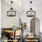 6- Farmhouse Chandelier Rustic Metal Lantern