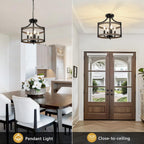 6- Farmhouse Chandelier Rustic Metal Lantern