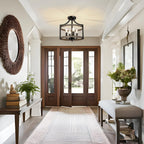6- Farmhouse Chandelier Rustic Metal Lantern