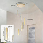 6-Light Raindrop Crystal Pendant Light Dimmable LED