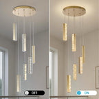 6-Light Raindrop Crystal Pendant Light Dimmable LED