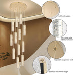 6-Light Raindrop Crystal Pendant Light Dimmable LED