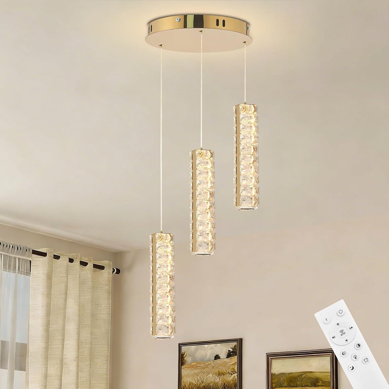 6-Light Raindrop Crystal Pendant Light Dimmable LED