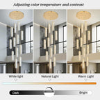 6-Light Raindrop Crystal Pendant Light Dimmable LED
