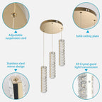 6-Light Raindrop Crystal Pendant Light Dimmable LED