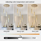 6-Light Raindrop Crystal Pendant Light Dimmable LED