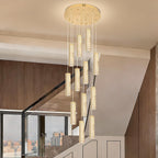 6-Light Raindrop Crystal Pendant Light Dimmable LED