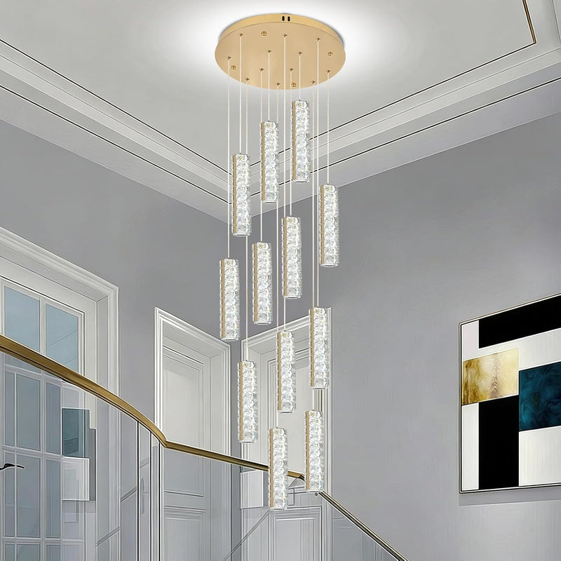 6-Light Raindrop Crystal Pendant Light Dimmable LED