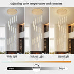 6-Light Raindrop Crystal Pendant Light Dimmable LED