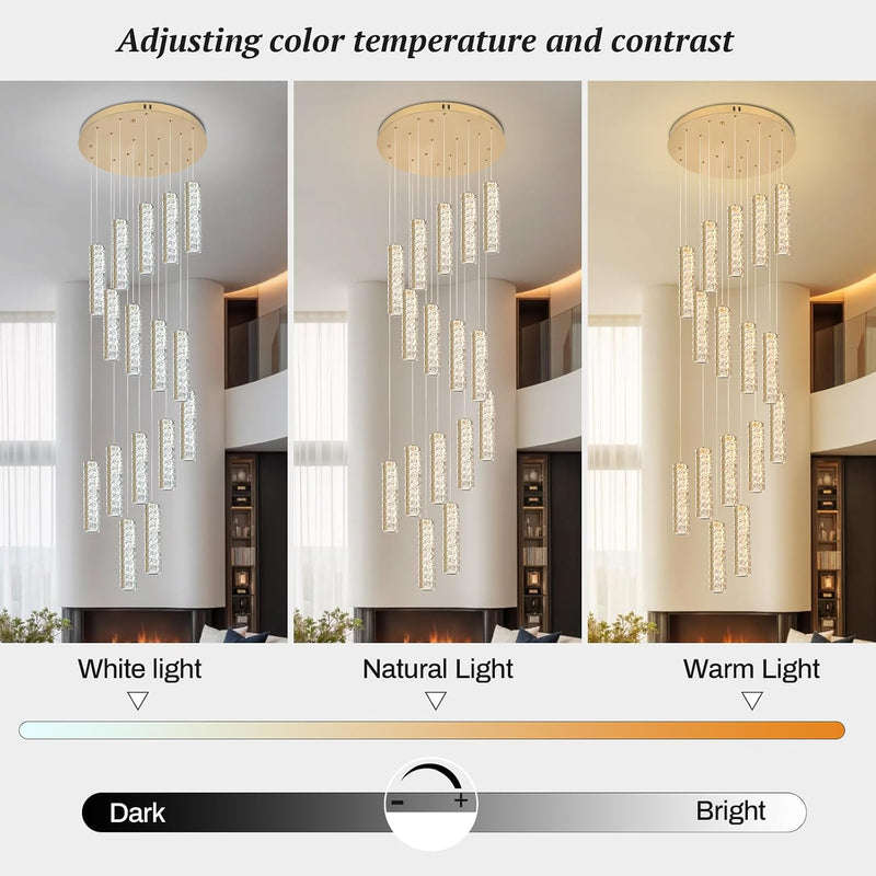 6-Light Raindrop Crystal Pendant Light Dimmable LED