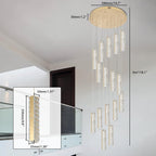 6-Light Raindrop Crystal Pendant Light Dimmable LED