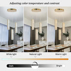 6-Light Raindrop Crystal Pendant Light Dimmable LED
