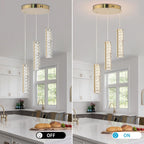 6-Light Raindrop Crystal Pendant Light Dimmable LED