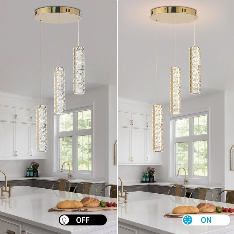 6-Light Raindrop Crystal Pendant Light Dimmable LED