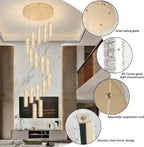 6-Light Raindrop Crystal Pendant Light Dimmable LED
