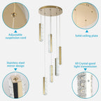 6-Light Raindrop Crystal Pendant Light Dimmable LED