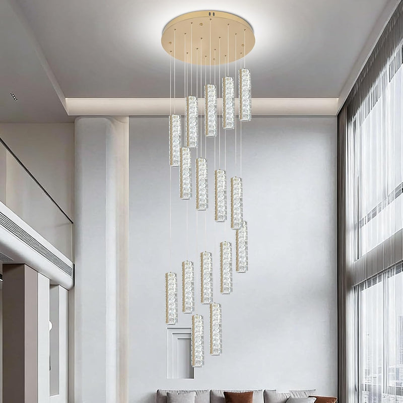 6-Light Raindrop Crystal Pendant Light Dimmable LED