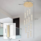6-Light Raindrop Crystal Pendant Light Dimmable LED
