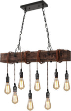 6-Lights Dining Farmhouse Chandelier Wooden Ceiling Pendant
