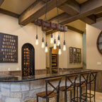 6-Lights Dining Farmhouse Chandelier Wooden Ceiling Pendant