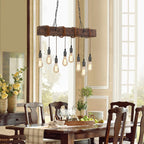 6-Lights Dining Farmhouse Chandelier Wooden Ceiling Pendant