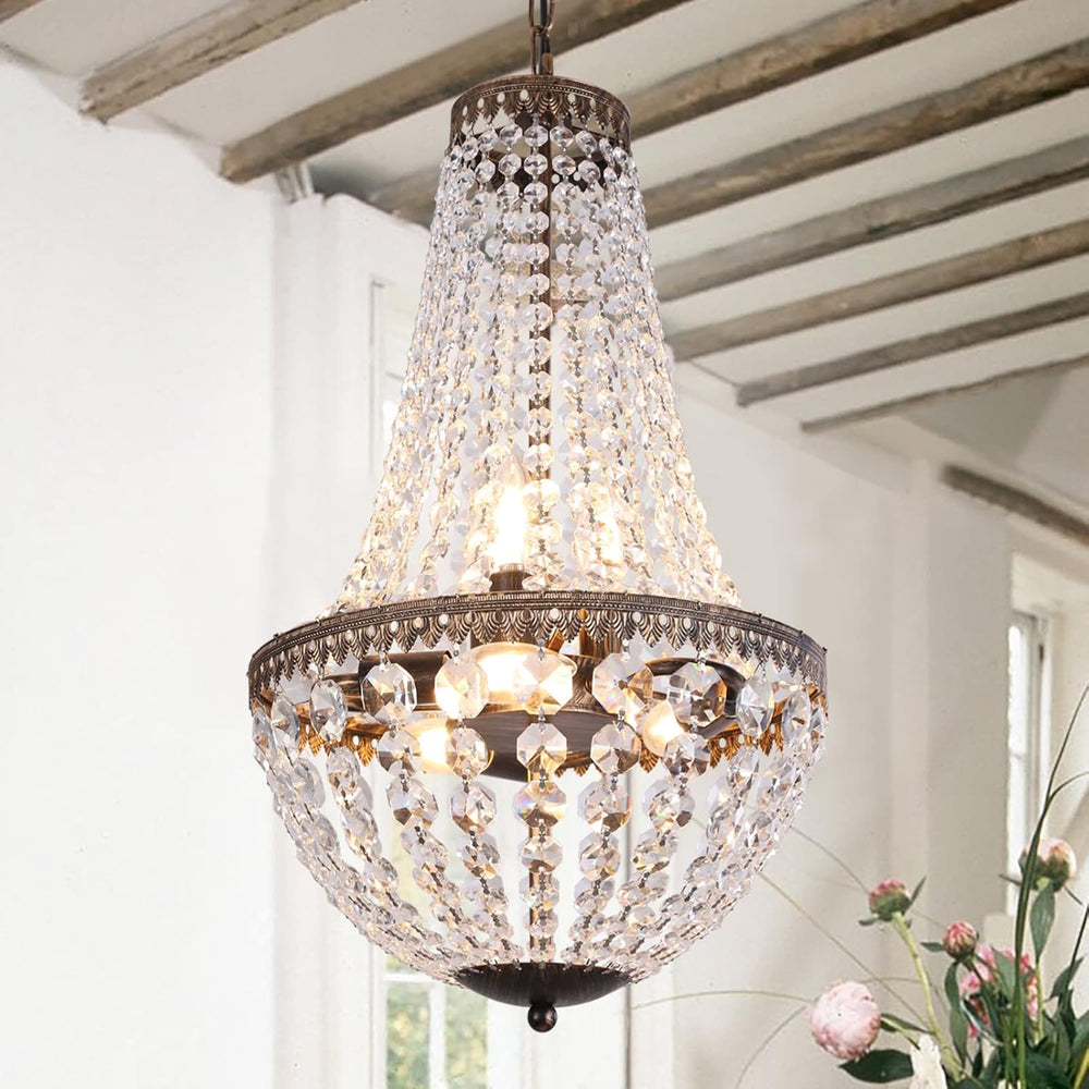 6 Lights French Empire Crystal Chandelier 13 Inch