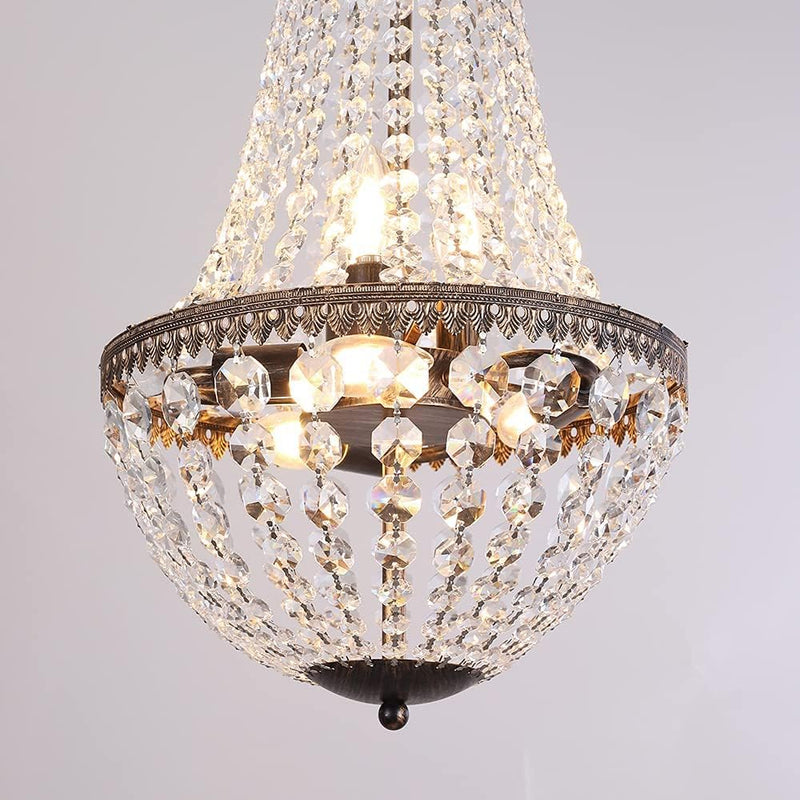 6 Lights French Empire Crystal Chandelier 13 Inch