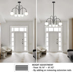 6 Lights Modern Chandeliers Ceiling Light Living Room