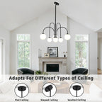 6 Lights Modern Chandeliers Ceiling Light Living Room