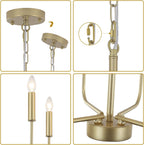 6 Lights Rustic Chandelier Ceiling Living Room Industrial