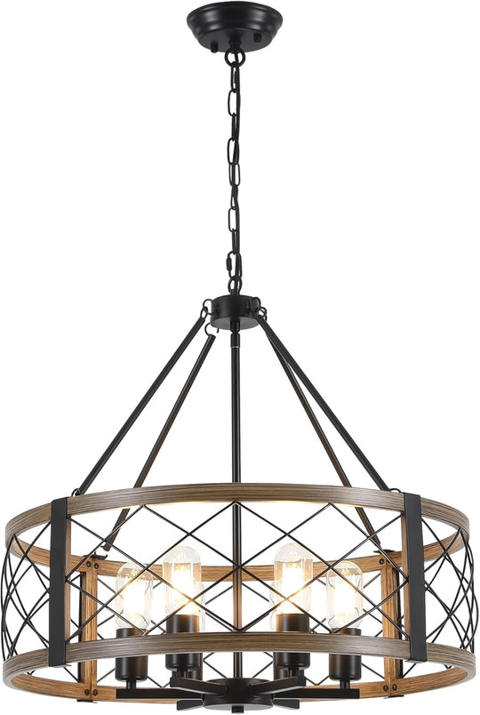 6 Lights Rustic Chandelier Ceiling Living Room Industrial
