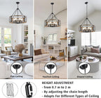 6 Lights Rustic Chandeliers Ceiling Light Living Room