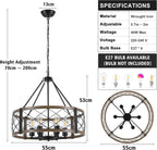 6 Lights Rustic Chandeliers Ceiling Light Living Room