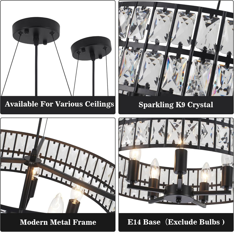 6 Lights Rustic Chandelier Ceiling Living Room Industrial