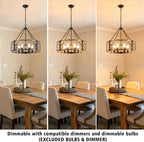 6 Lights Rustic Chandeliers Ceiling Light Living Room