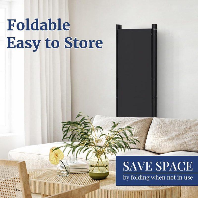 6 Panel Room Divider 6FT Tall Rolling Privacy