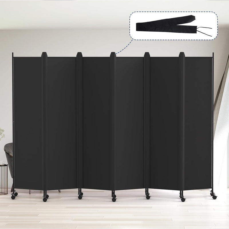 6 Panel Room Divider 6FT Tall Rolling Privacy