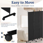 6 Panel Room Divider 6FT Tall Rolling Privacy