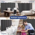6 Panel Room Divider 6FT Tall Rolling Privacy