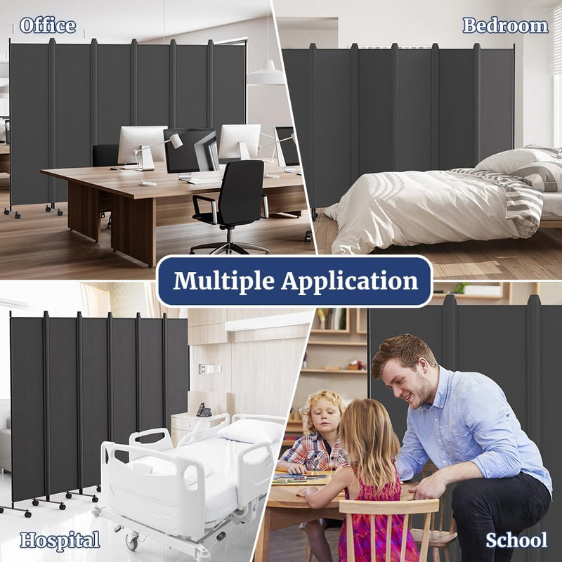 6 Panel Room Divider 6FT Tall Rolling Privacy